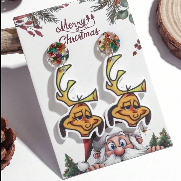 Max Christmas Acrylic Earrings - Picture 2 of 4